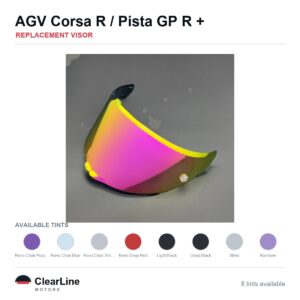 AGV Corsa R / Pista GP R / Pista GP RR Replacement Visor — Iridium, Smoke, Clear Tints