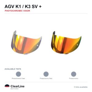 AGV K1 / K3 SV / K5 S / K5 Photochromic Visor — Auto-Tint Day & Night