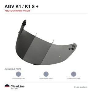 AGV K1 S / K1 / K5 S / K5 Photochromic Visor — Auto-Tint Day & Night