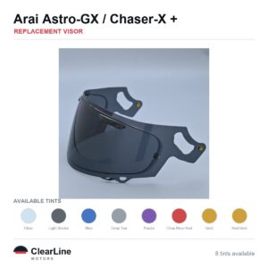 Arai Astro-GX / Chaser-X / Concept-X / Contour-X & more Replacement Visor — Iridium, Smoke, Clear Tints