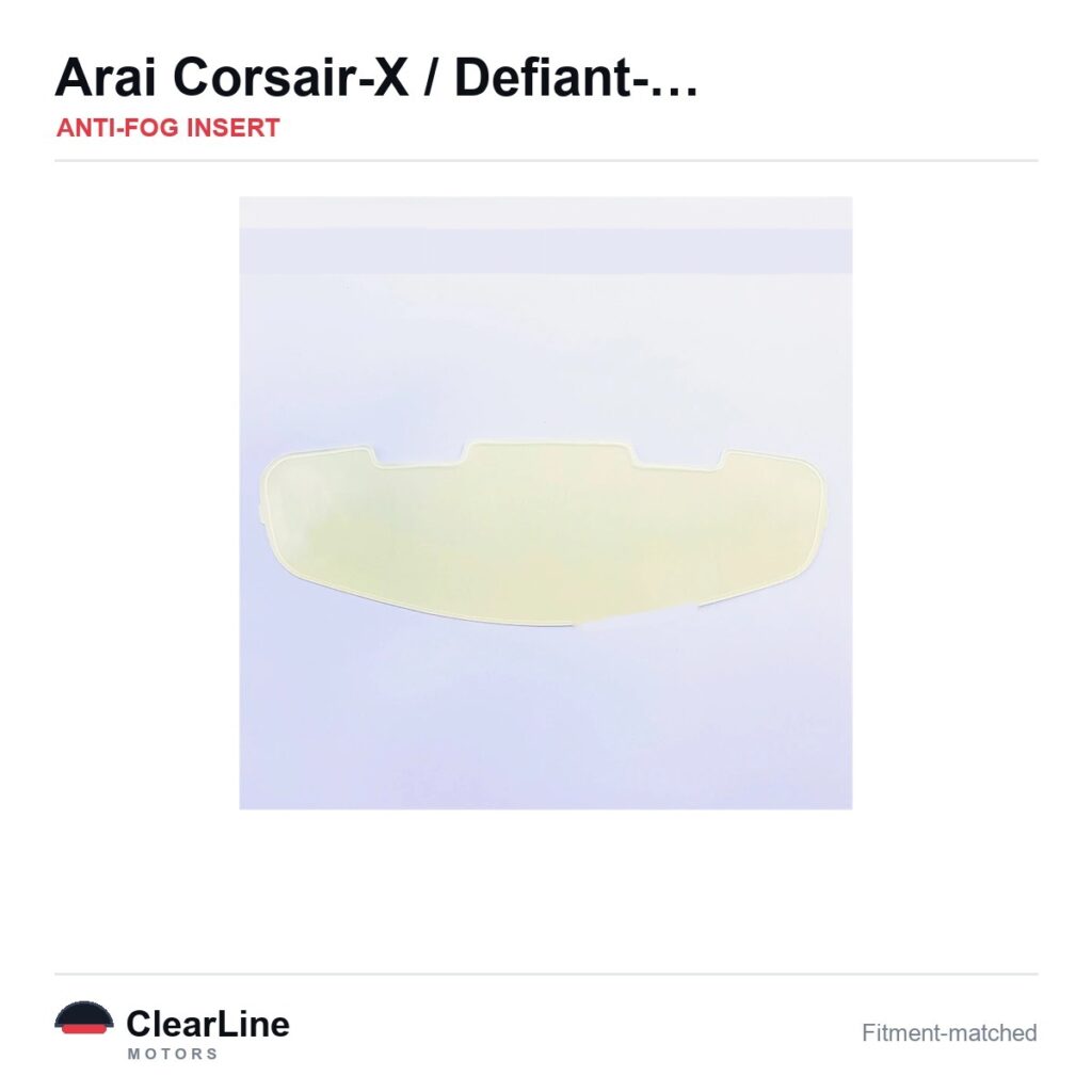 Arai Corsair-X / Defiant-X / Quantum-X / QV-Pro & more Anti-Fog Insert — Stops Visor Fogging