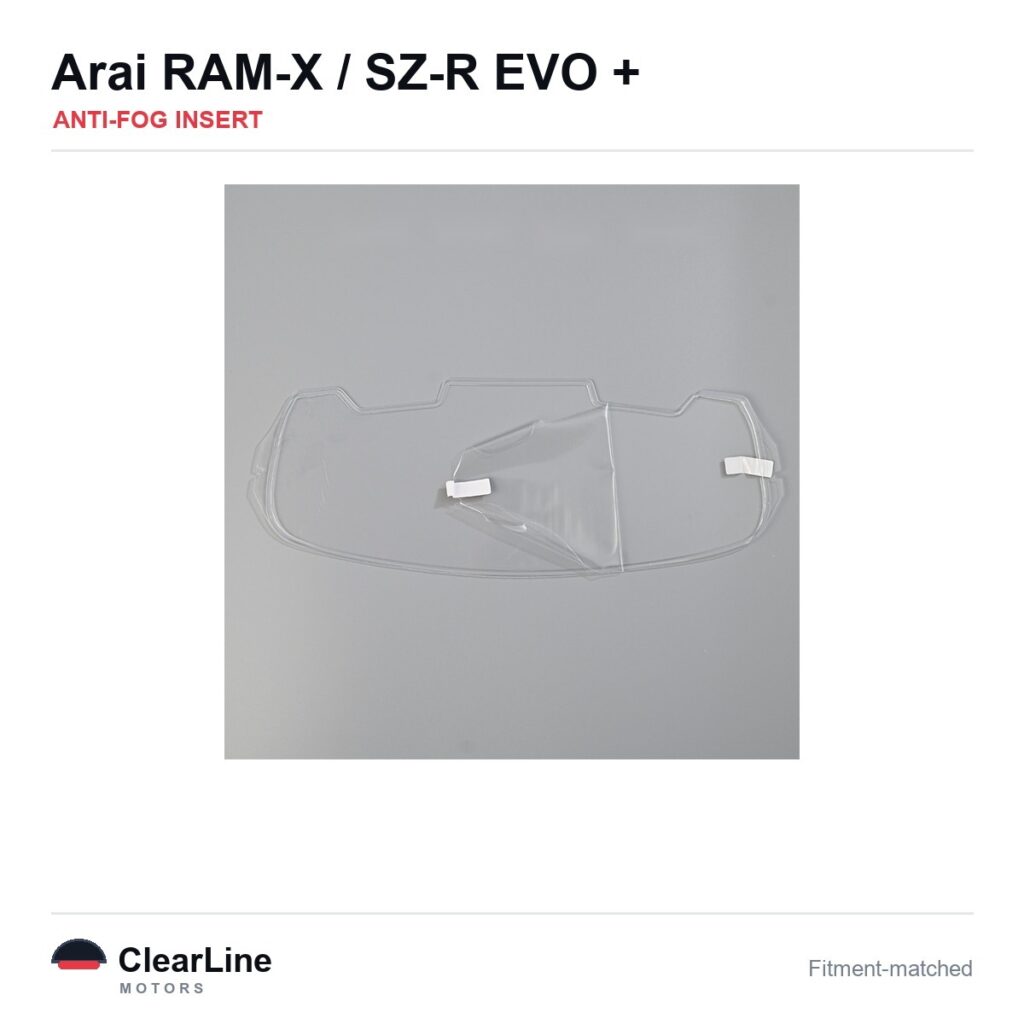 Arai RAM-X / SZ-R Evo / SZ-R VAS / VZ-Ram Anti-Fog Insert — Stops Visor Fogging