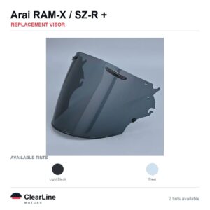 Arai RAM-X / SZ-R Evo / SZ-R / VZ-Ram Replacement Visor — Smoke, Clear Tints