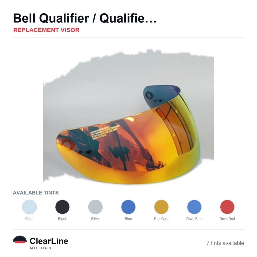 Bell Qualifier DLX / Qualifier / Revolver Evo / RS-1 & more Replacement Visor — Iridium, Smoke, Clear Tints