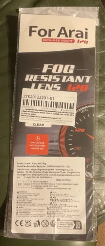 Arai Astro-GX / Chaser-X / Concept-X / Contour-X & more Anti-Fog Insert — Stops Visor Fogging photo review