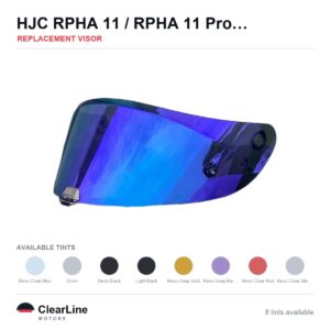 HJC RPHA 11 Pro / RPHA 70 ST / RPHA-11 / RPHA-70 Replacement Visor — Iridium, Smoke, Clear Tints