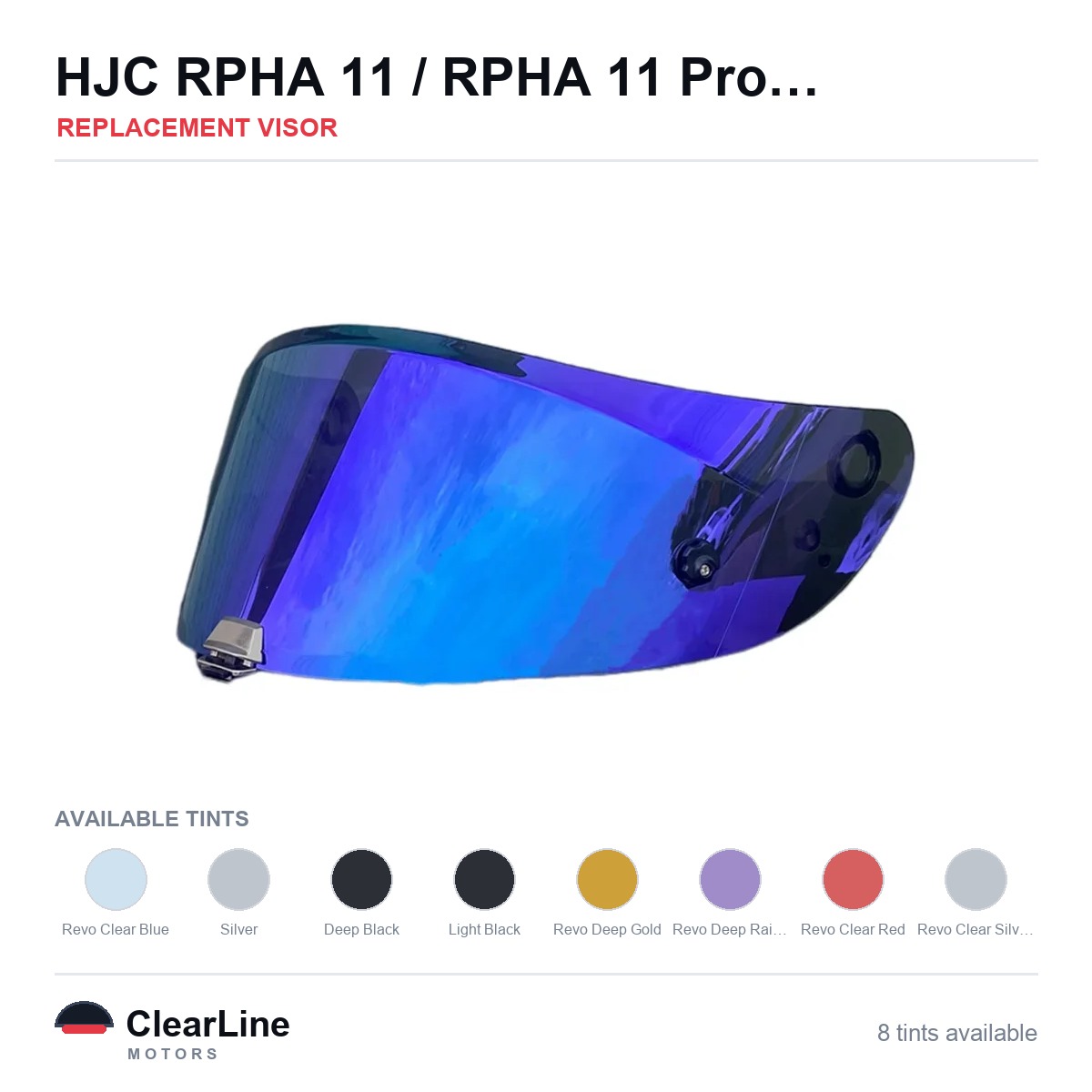 HJC RPHA 11 Pro / RPHA 70 ST / RPHA-11 / RPHA-70 Replacement Visor — Iridium, Smoke, Clear Tints