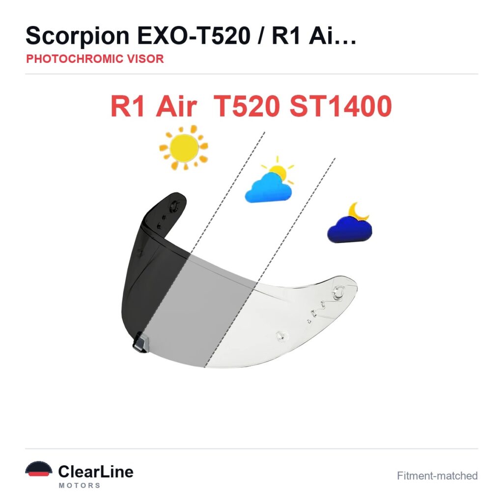 Scorpion EXO-T520 / R1 Air / ST1400 Photochromic Visor