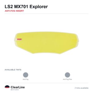 LS2 MX701 Explorer Anti-Fog Insert — Stops Visor Fogging