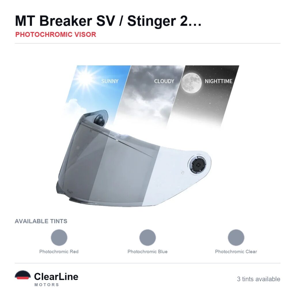 MT Breaker SV / Stinger 2 / Thunder 4 SV Photochromic Visor