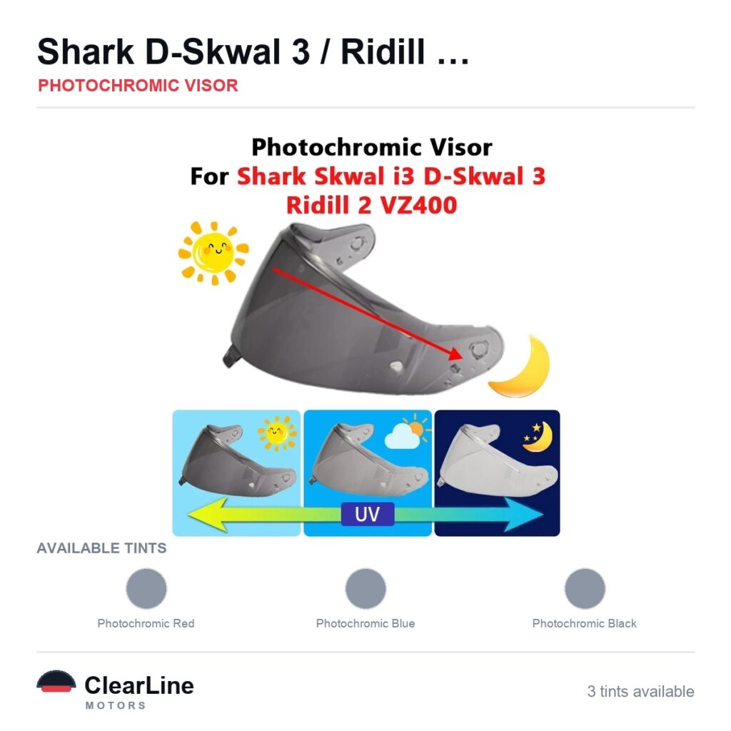 Shark D-Skwal 3 / Ridill 2 / VZ 400 Photochromic Visor