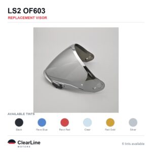 LS2 OF603 Replacement Visor — Iridium, Smoke, Clear Tints