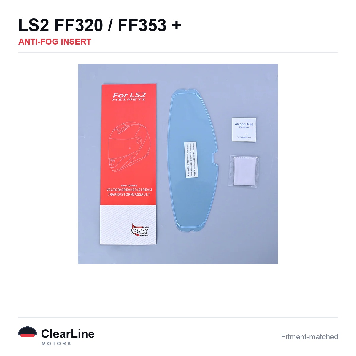 LS2 FF320 / FF353 / FF800 Anti-Fog Insert — Stops Visor Fogging