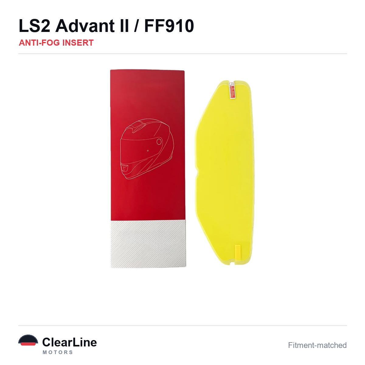 LS2 Advant II / FF910 Anti-Fog Insert — Stops Visor Fogging