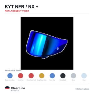 KYT NF-R / NX / NXR Replacement Visor — Iridium, Smoke, Clear Tints