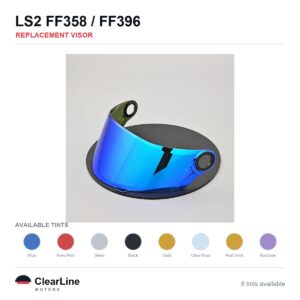 LS2 FF358 / FF396 Replacement Visor — Iridium, Smoke, Clear Tints