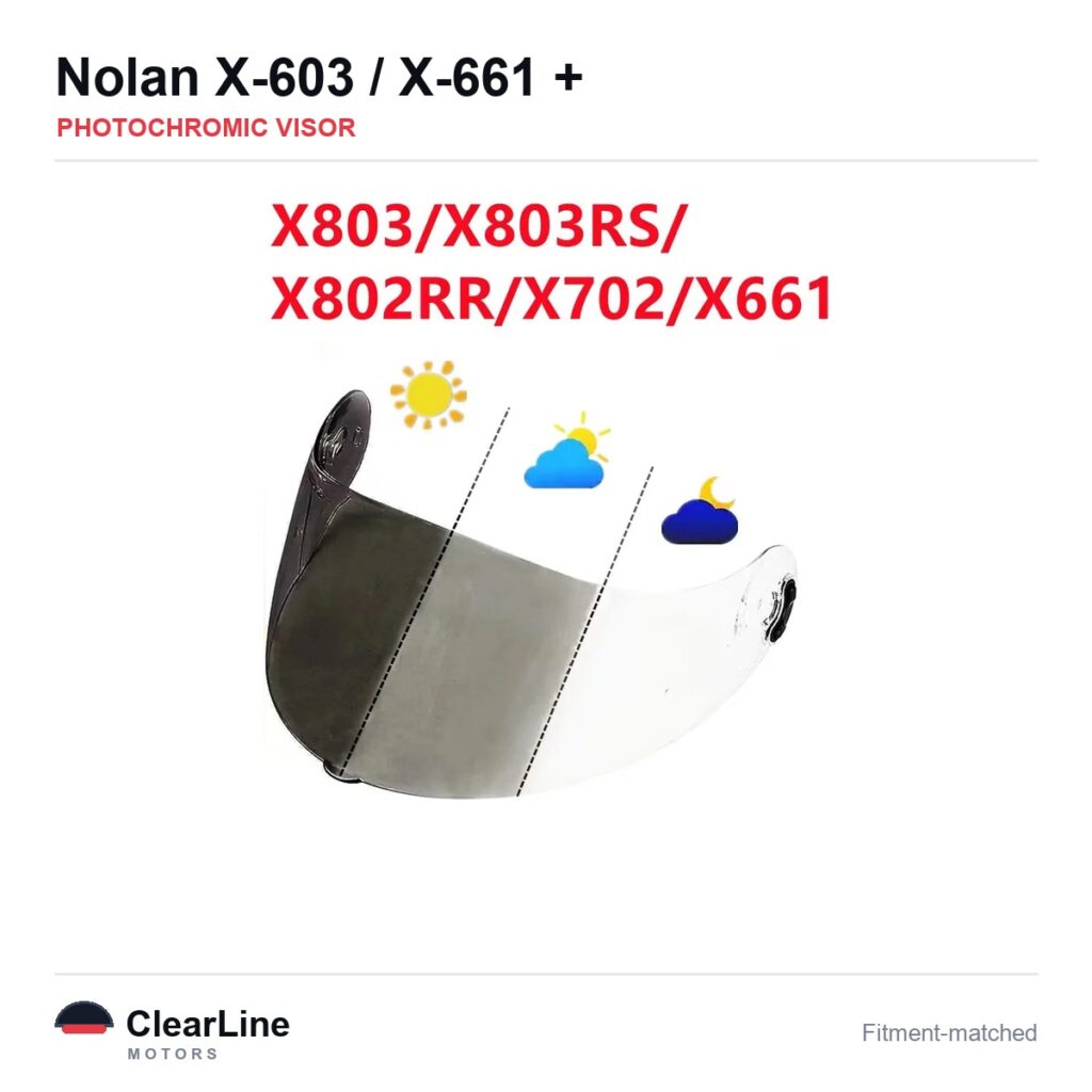 Nolan X-603 / X-661 / X-702 GT / X-702 & more Photochromic Visor