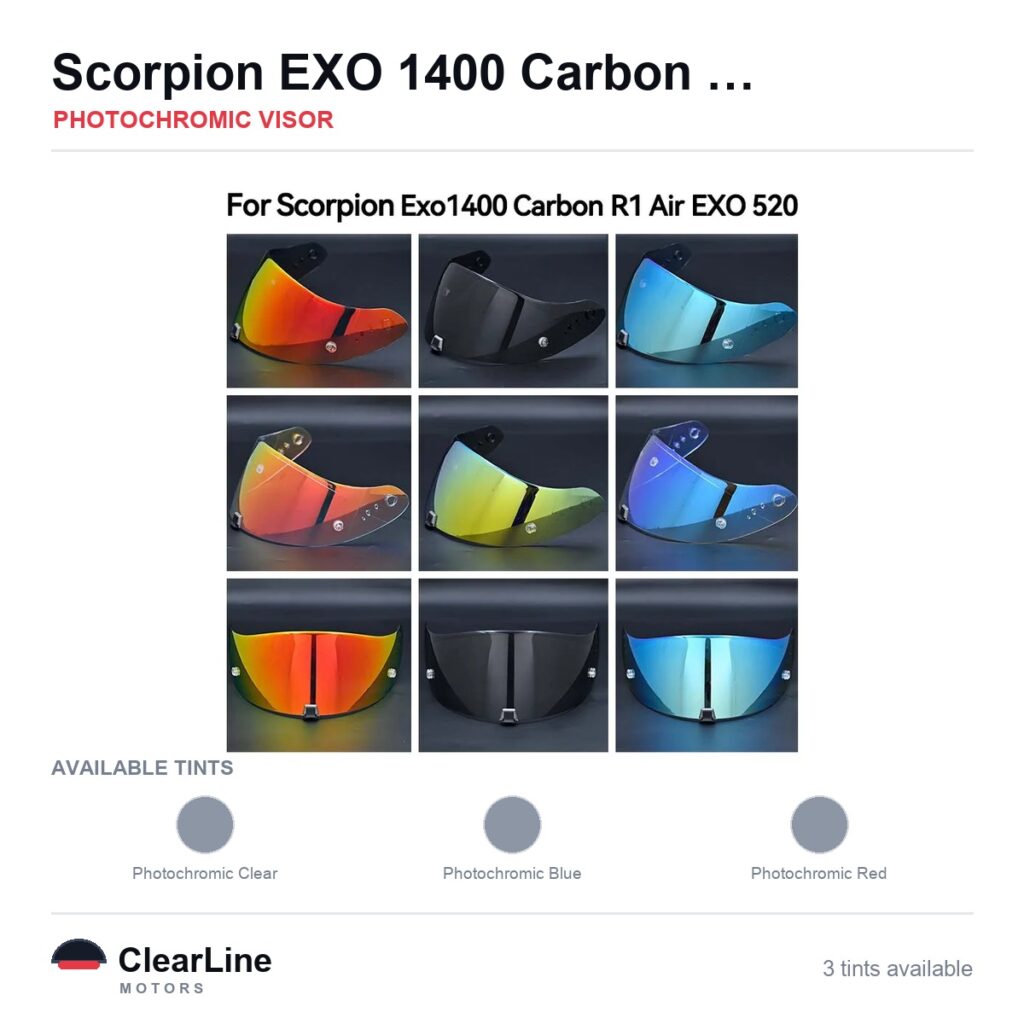 Scorpion Exo 1400 Carbon / Exo 391 / Exo 520 / R1 Air Photochromic Visor