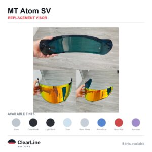 MT Atom SV Replacement Visor — Iridium, Smoke, Clear Tints