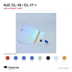 HJC CL-16 / CL-17 / CL-SP / CL-ST & more Replacement Visor — Iridium, Smoke, Clear Tints