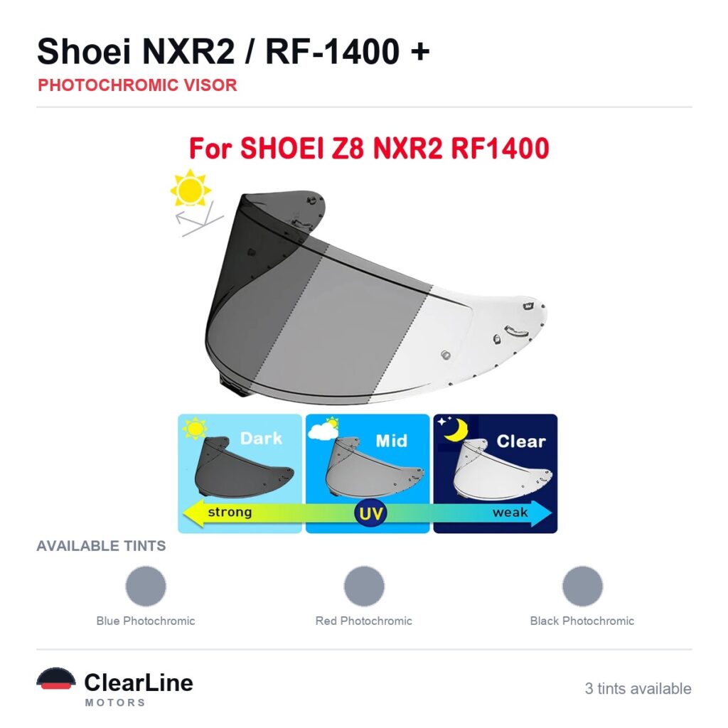 Shoei NXR2 / RF-1400 / Z-8 Photochromic Visor
