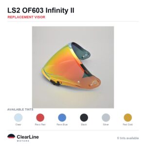 LS2 OF603 Infinity II Replacement Visor — Iridium, Smoke, Clear Tints