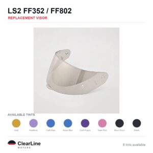 LS2 FF352 / FF802 Replacement Visor — Iridium, Smoke, Clear Tints