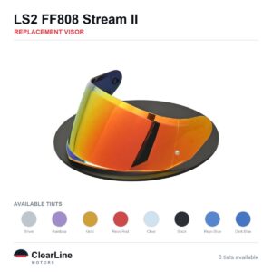 LS2 FF808 Stream II Replacement Visor — Iridium, Smoke, Clear Tints