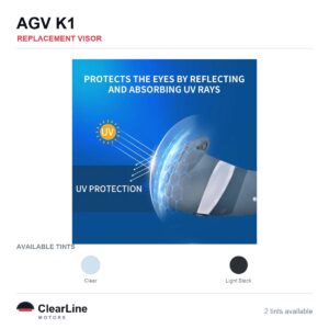 AGV K1 Replacement Visor — Smoke, Clear Tints
