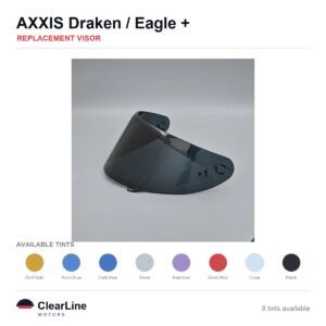 AXXIS Draken / Eagle SV / Eagle Replacement Visor — Iridium, Smoke, Clear Tints
