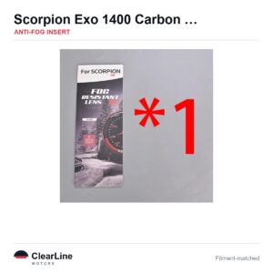 Scorpion Exo 1400 Carbon / Exo 391 / Exo 520 / R1 Air Anti-Fog Insert — Stops Visor Fogging