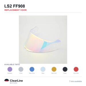 LS2 FF908 Replacement Visor — Iridium, Smoke, Clear Tints