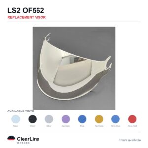 LS2 OF562 Replacement Visor — Iridium, Smoke, Clear Tints