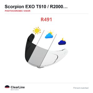 Scorpion EXO-T510 / R2000 / R320 / R410 & more Photochromic Visor