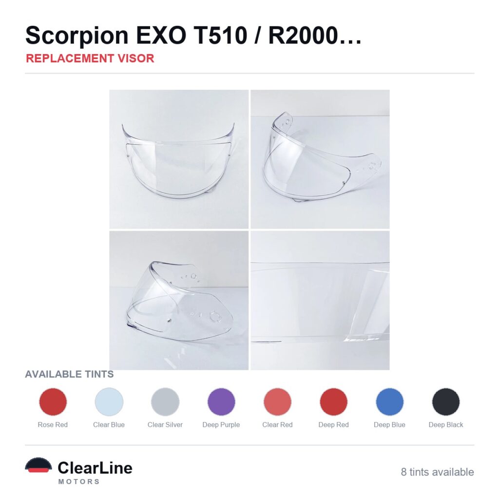 Scorpion EXO-T510 / R2000 / R320 / R410 & more Replacement Visor