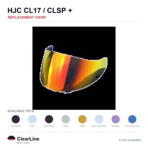 HJC CL-17 / CL-SP / CL-ST / CS-15 & more Replacement Visor — Iridium, Smoke, Clear Tints