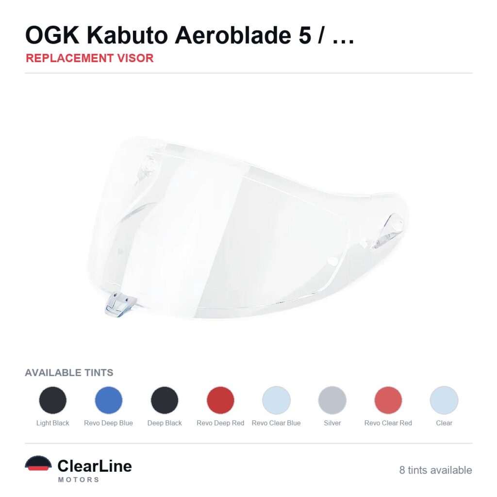 OGK Kabuto Aeroblade 5 / Kabuto Aeroblade 6 / Kabuto F17 Replacement Visor