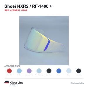 Shoei NXR2 / RF-1400 / X-Fifteen / X-SPR Pro & more Replacement Visor — Iridium, Smoke, Clear Tints