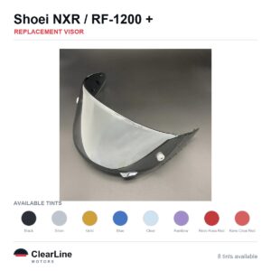 Shoei NXR / RF-1200 / X-Fourteen / X-Spirit & more Replacement Visor — Iridium, Smoke, Clear Tints