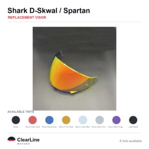 Shark D-Skwal / Spartan Replacement Visor — Iridium, Smoke, Clear Tints