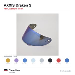 AXXIS Draken S Replacement Visor — Iridium, Smoke, Clear Tints