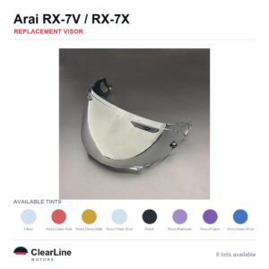 Arai RX-7V / RX-7X Replacement Visor — Iridium, Smoke, Clear Tints