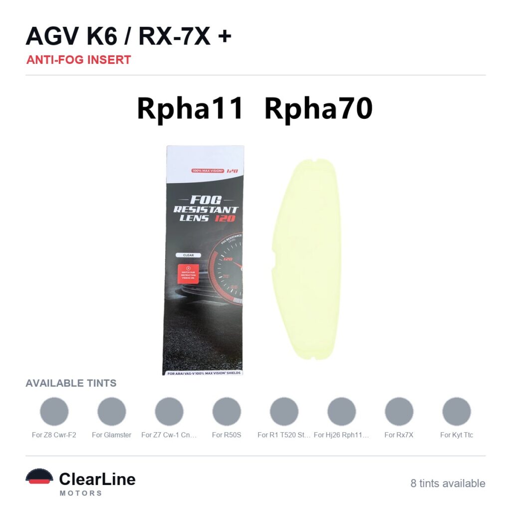 AGV K6 / Arai RX-7X / HJC C70 & more Anti-Fog Insert