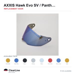 AXXIS Hawk Evo SV / Panther SV Replacement Visor — Iridium, Smoke, Clear Tints