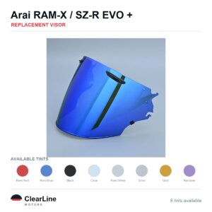 Arai RAM-X / SZ-R Evo / SZ-R VAS / VZ-Ram Replacement Visor — Iridium, Smoke, Clear Tints