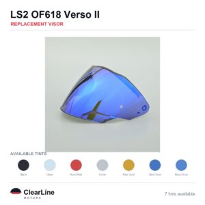 LS2 OF618 Verso II Replacement Visor — Iridium, Smoke, Clear Tints