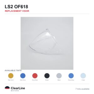 LS2 OF618 Replacement Visor — Iridium, Smoke, Clear Tints