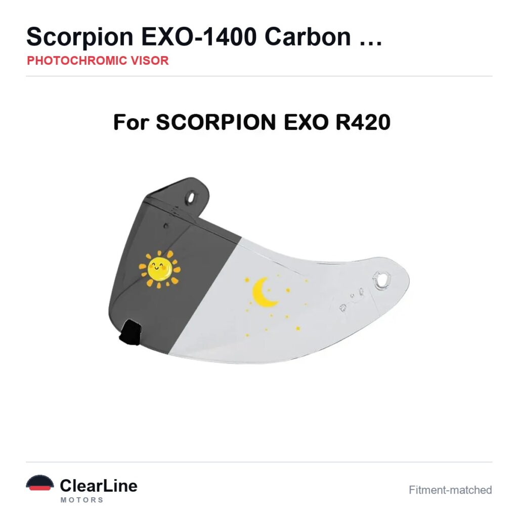 Scorpion Exo 1400 Carbon / Exo 520 / EXO-R1 Photochromic Visor