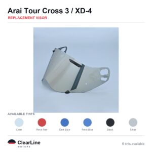 Arai Tour Cross 3 / XD-4 Replacement Visor — Iridium, Smoke, Clear Tints