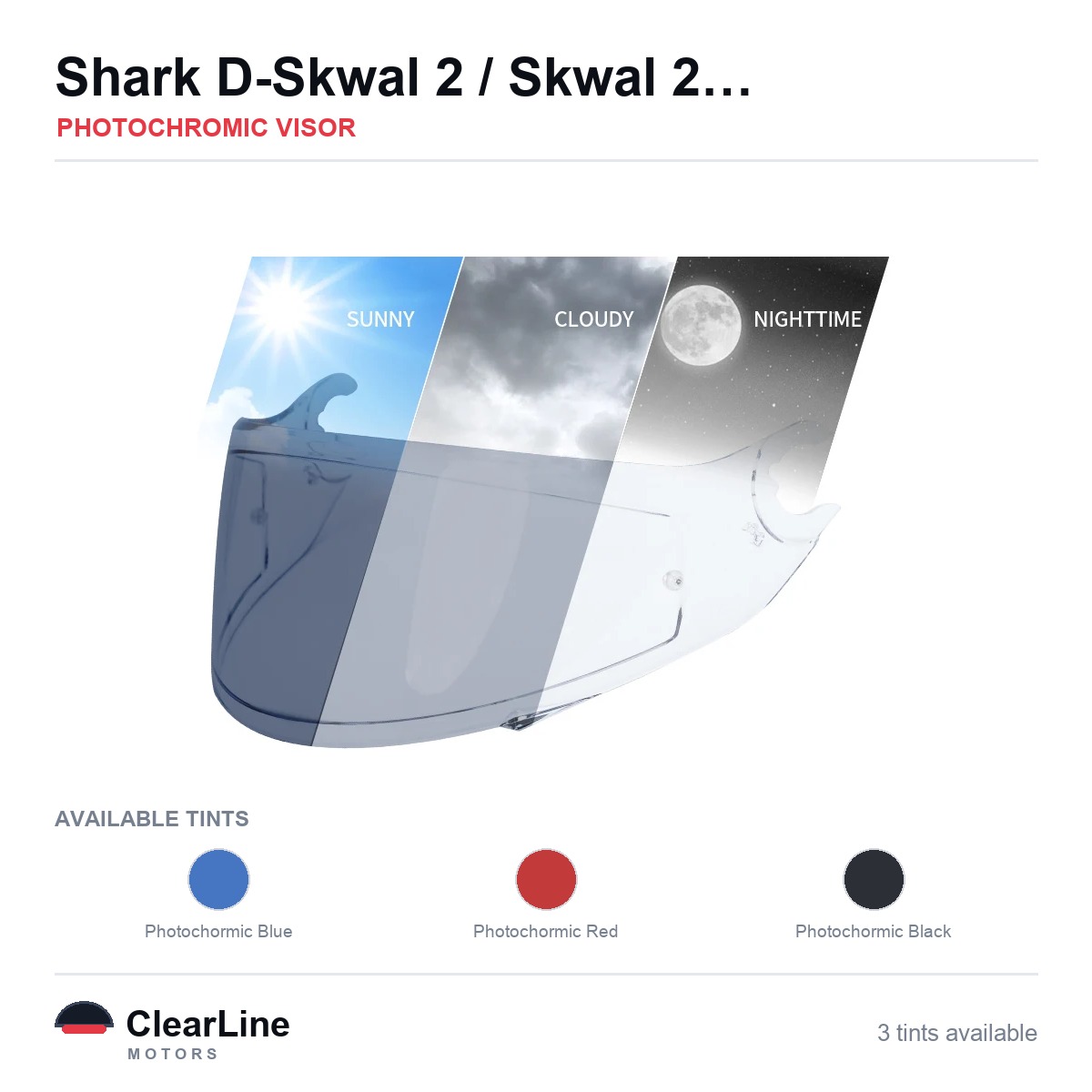 Shark D-Skwal 2 / Skwal 2 / Spartan Carbon Photochromic Visor